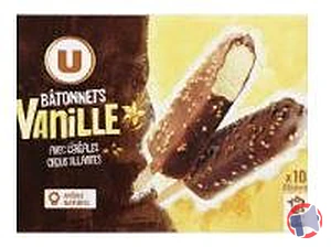 Rappel produit Bâtonnets glacés x10 370g U