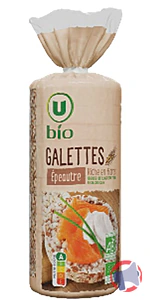 Rappel produit Galettes à base d'épeautre U BIO 130g U BIO