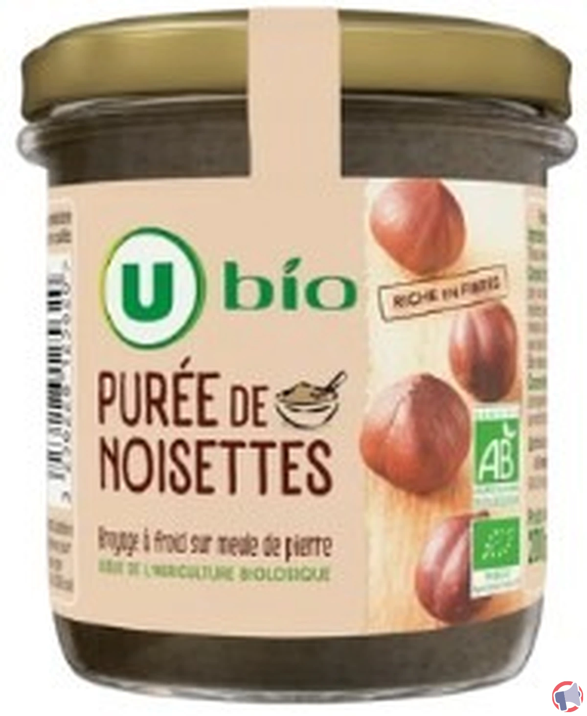 Rappel u bio purée de noisettes u bio 200 g : vérifiez votre produit et ne le consommez pas par précaution