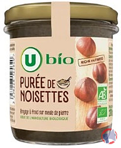 Rappel produit Purée de noisettes U BIO 200g U BIO