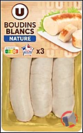 Rappel produit Boudin Blanc Nature ''U'' (x3) 375g U