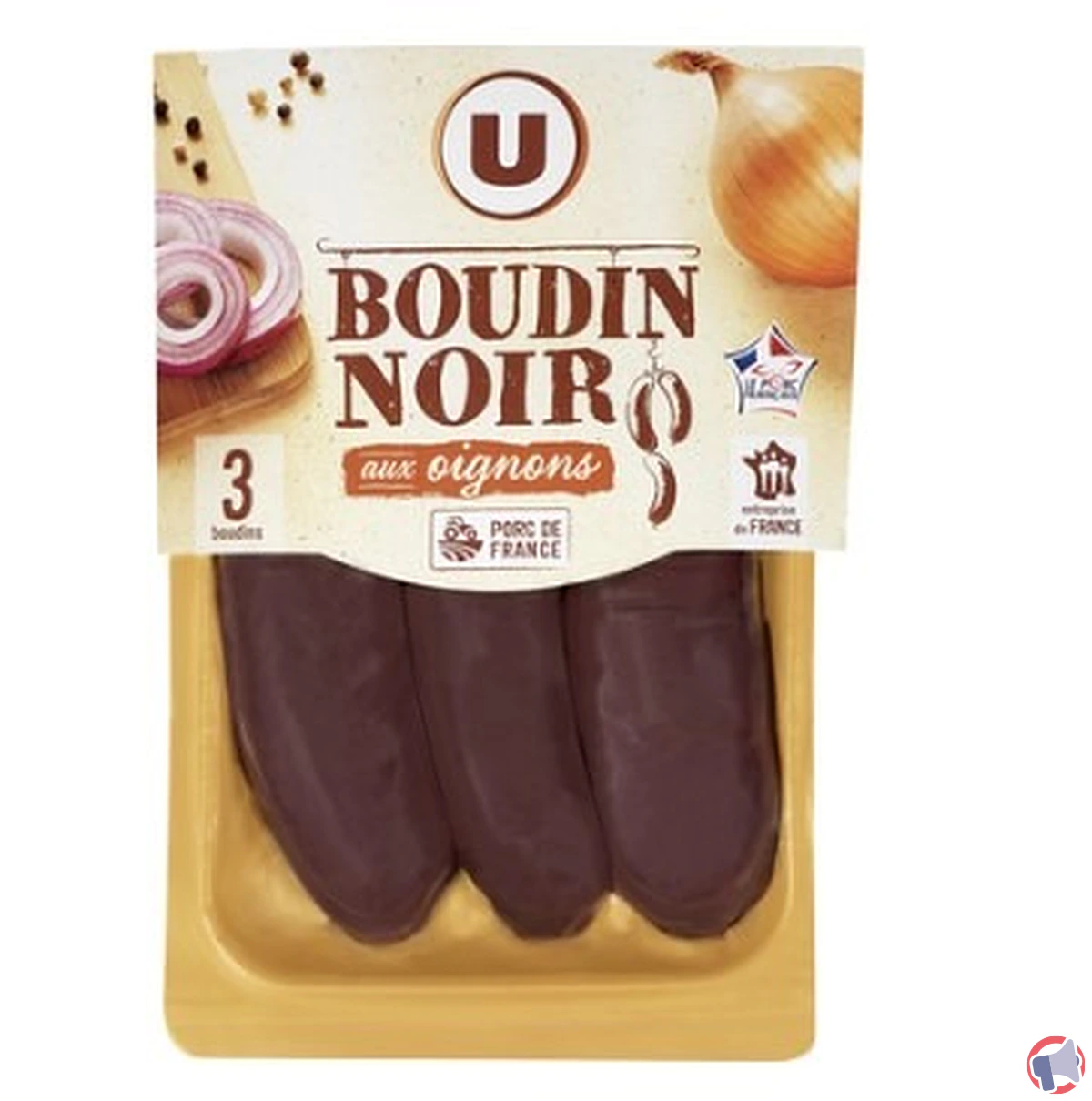 Rappel de produit : Boudin noir oignon U portion x3 375g