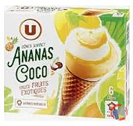 Rappel produit Cônes de sorbet x6 408g U (photo numéro 1)