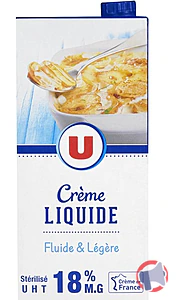 Rappel produit crème 18% U Brique 1L U