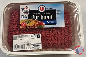 Rappel produit Haché vrac frais pur bœuf 5% mat. grasse U U