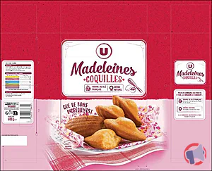 Rappel produit MADELEINE COQUILLE NATURE U SACHET 600g u