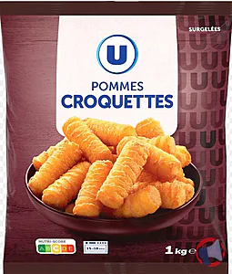Rappel produit Pommes Croquettes U sachet 1kg - Pommes noisette U 350g - HAPPYNOURS U 750G u