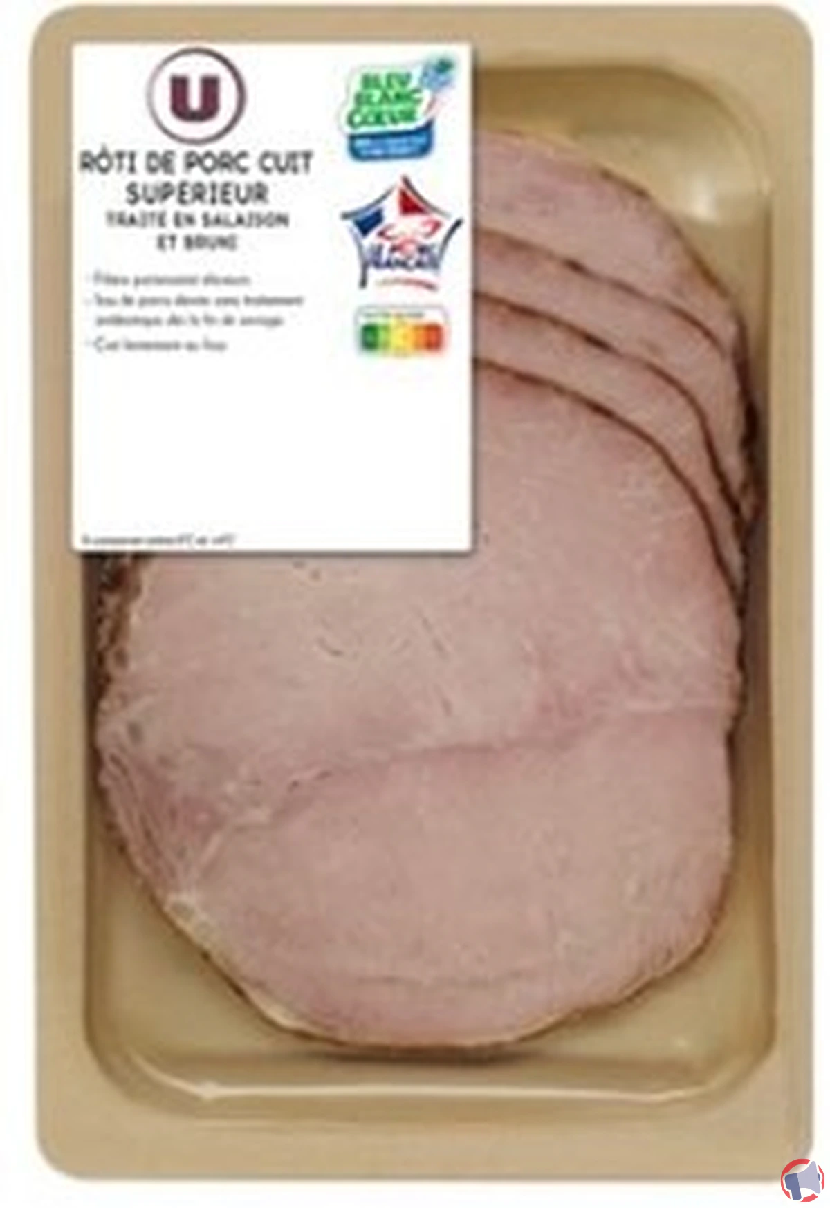 Rappel de produit : rôti de porc cuit supérieur U pour risque de listériose