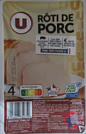 Rappel produit Roti de porc nature U 4 Tranches 160g U (photo numéro 1)