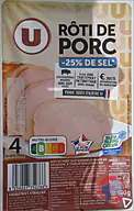 Rappel produit Roti de porc taux de sel réduit U 4 tranches 160g U (photo numéro 1)