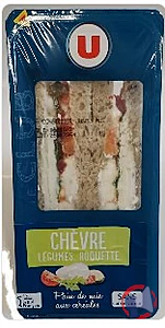 Rappel produit SANDWICH CHEVRE TOMATE ROQUETTE 210G U u