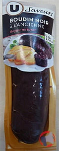 Rappel produit Boudin noir à l'ancienne U Saveurs 240 g U Saveurs