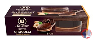 Rappel produit Royal chocolat sur lit praliné U SAVEURS 2 X 80 g U SAVEURS