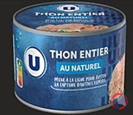 Rappel produit Thon Entier au Naturel U (photo numéro 1)