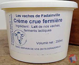 Rappel produit Crème crue Les Vaches de Fadainville