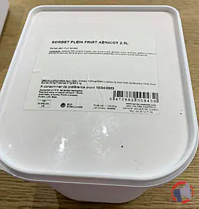 Rappel produit SORBET PLEIN FRUIT ABRICOT 2.5L VAN DEN CASTEELE