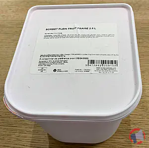 Rappel produit SORBET PLEIN FRUIT FRAISE 2.5L VAN DEN CASTEELE