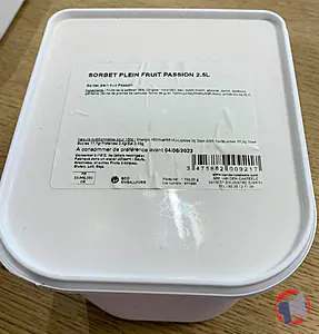 Rappel produit SORBET PLEIN FRUIT PASSION 2.5L VAN DEN CASTEELE