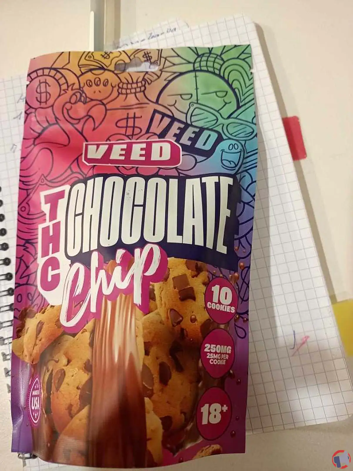 Rappel de cookies THC Chocolate Chip de la marque VEED