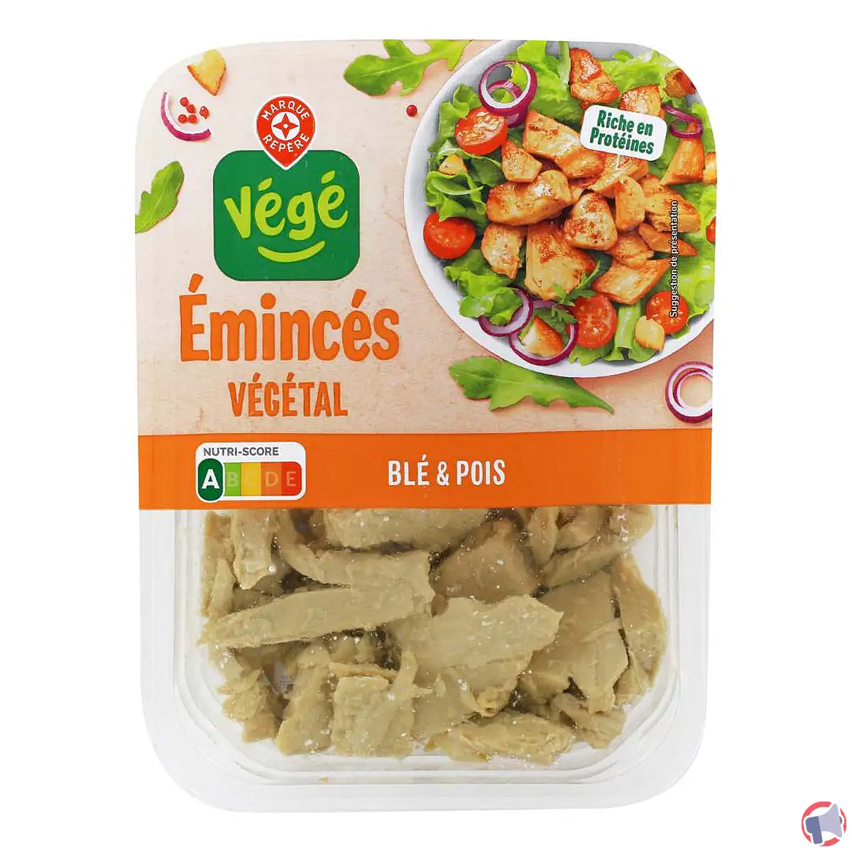 Rappel sécurité : erreur d'étiquetage sur émincés végétal 160g de la marque Végé