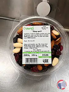 Rappel produit Mélange sportif Vertufood