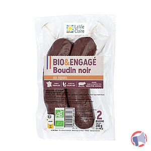 Rappel produit Boudin noir aux oignons x2 200G LA VIE CLAIRE