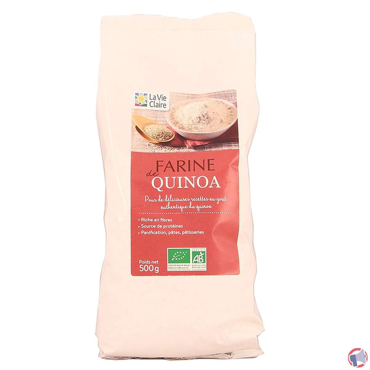 Rappel de produit : farine de quinoa 500g de la marque La Vie Claire