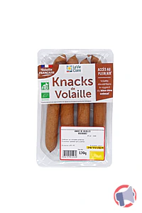 Rappel produit KNACKS DE VOLAILLE LA VIE CLAIRE