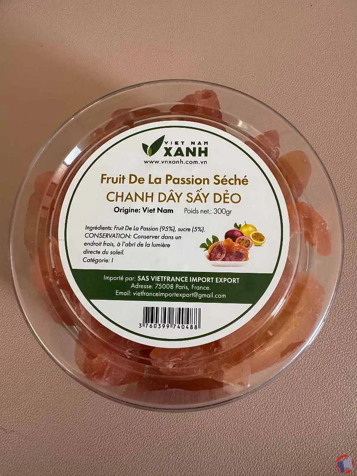Rappel : vietnam xanh fruit de la passion séchée (risques et démarches)