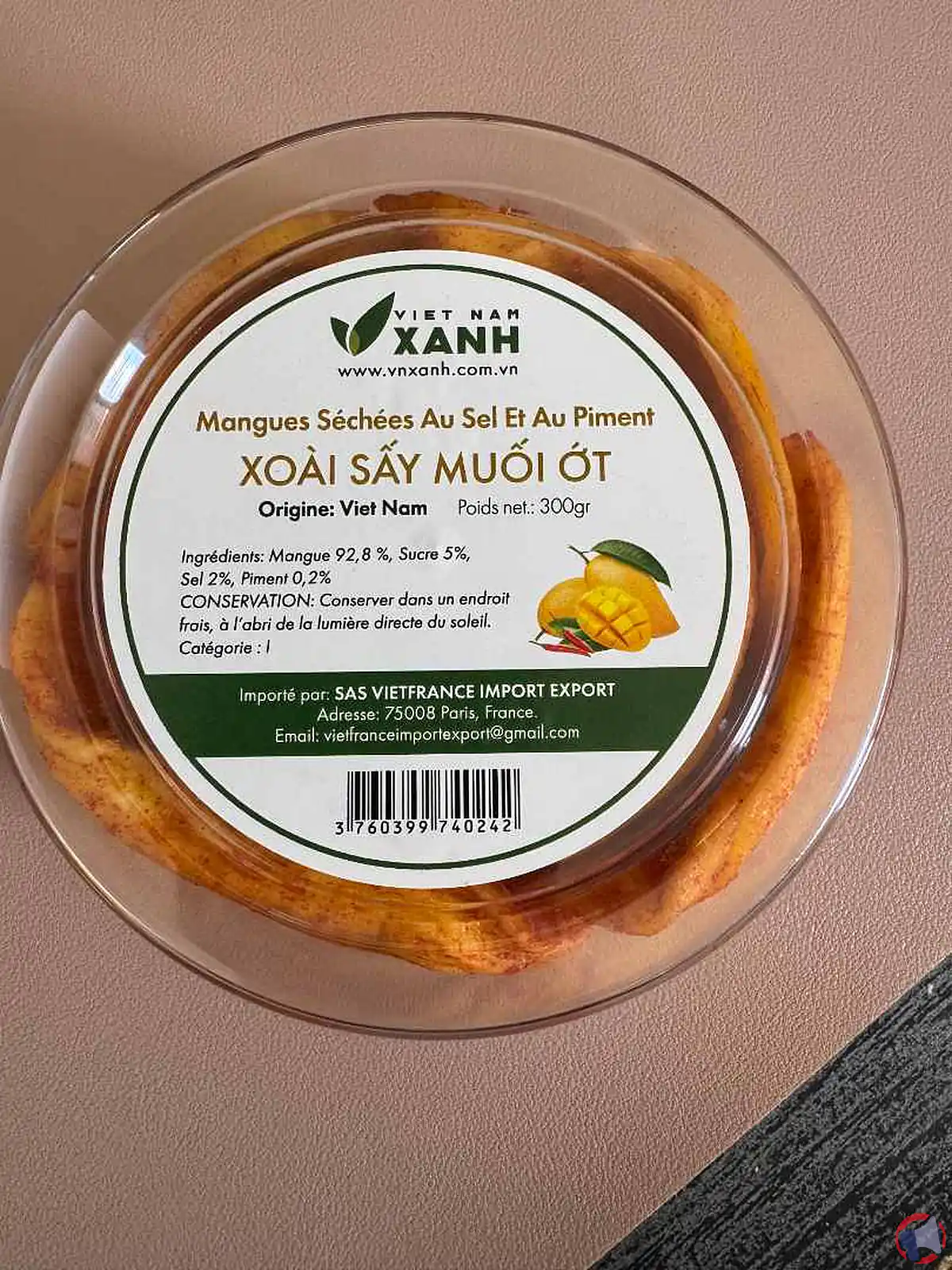 Rappel : vietnam xanh mangue séchée au sel piment, ce qu’il faut faire