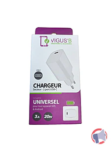 Rappel produit CHARGEUR TYPE C 20W/3A BOITE VIGUS B VIGUS B