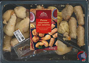 Rappel produit Plateau assortiment aux crevettes 430g Vitasia
