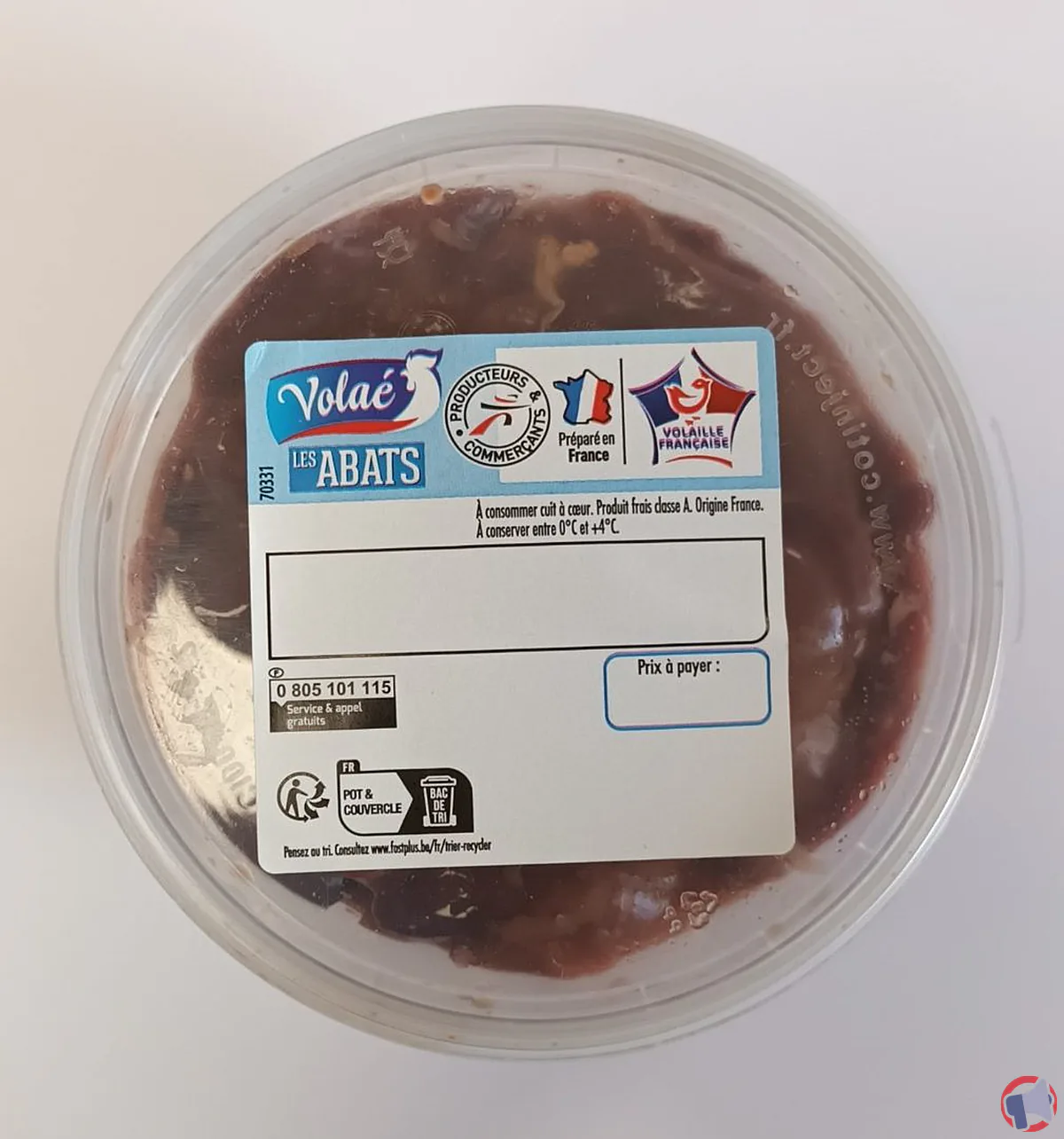 Rappel de produit : Foie de poulet de la marque VOLAE pour anomalie d'étiquetage