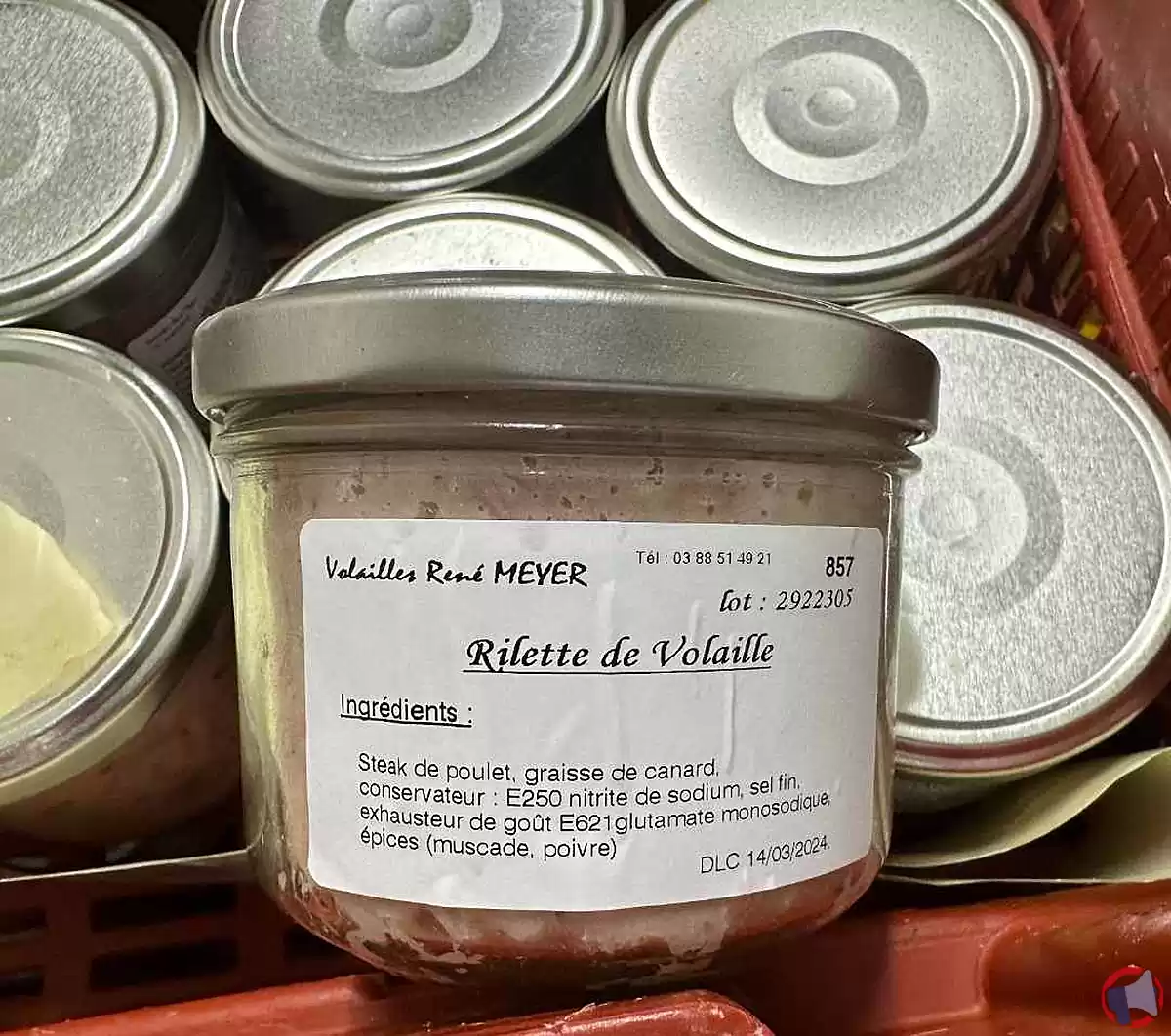 Rappel de produit : Rillette de volaille de la marque Volailles René Meyer