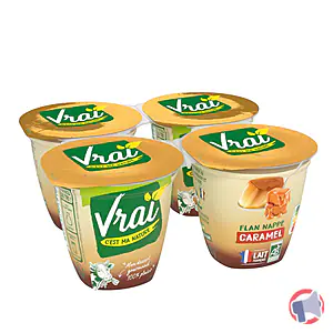 Rappel produit Flan Biologique nappé caramel, au lait entier 4*125g VRAI
