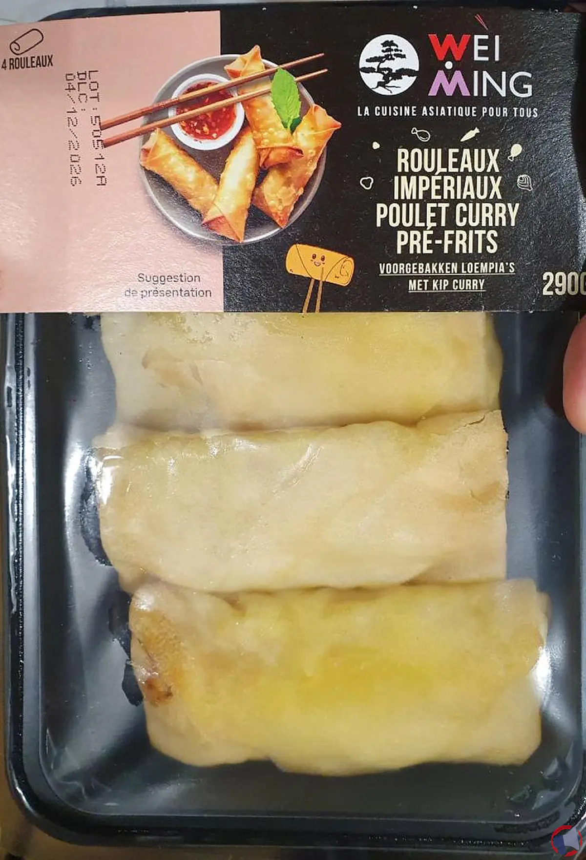 Rappel : Wei Ming rouleaux impériaux poulet curry
