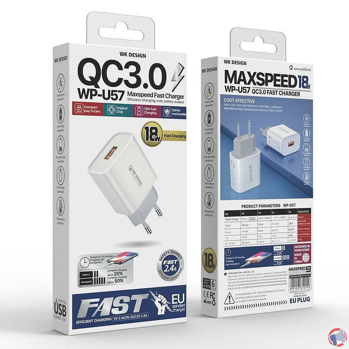 Rappel de produit : Boitier de charge WK DESIGN WP U57 de la marque WK