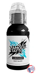 Rappel produit Mélange pour Tatouage World Famous Limitless Tattoo Ink - Deep black 29ml WORLD FAMOUS