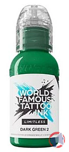 Rappel produit Mélange pour Tatouage World Famous Limitless Tattoo Ink - Dark Green 2 29ml WORLD FAMOUS