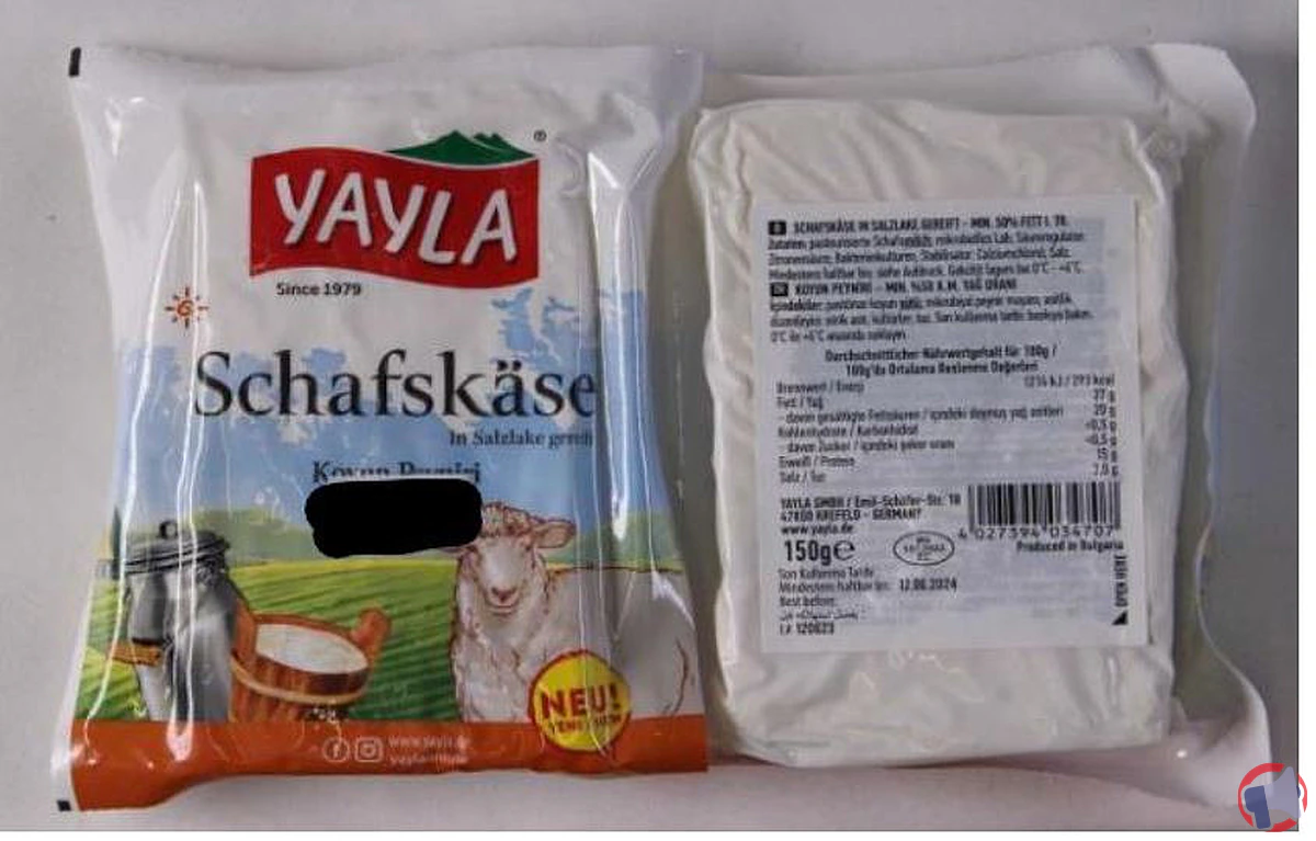Rappel de produit : Fromage de brebis de la marque Yayla