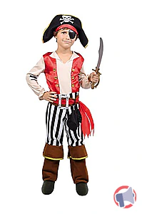 Rappel produit PANOPLIE PIRATE ROUGE AVEC ACCESSOIRES YOOPY