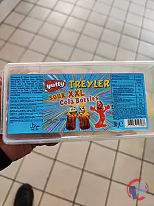 Rappel produit mini bouteil de sour cola 12x200g yutty