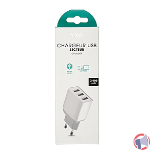 Rappel produit CHARGEUR USB SECTEUR OPLADER 2 400 mA YXO
